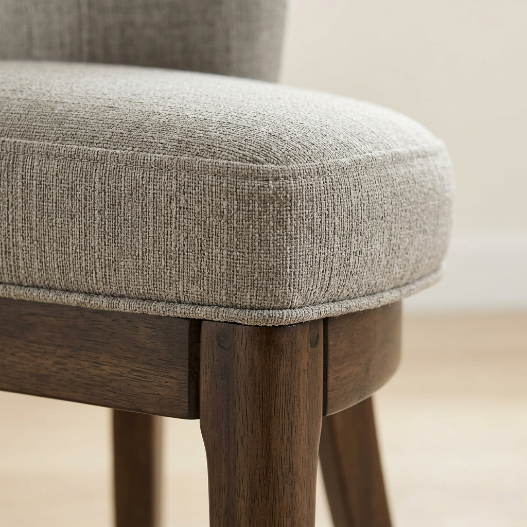 Quenzia Upholstered Accent Chair with Curved Back and Wood Legs - Image 2