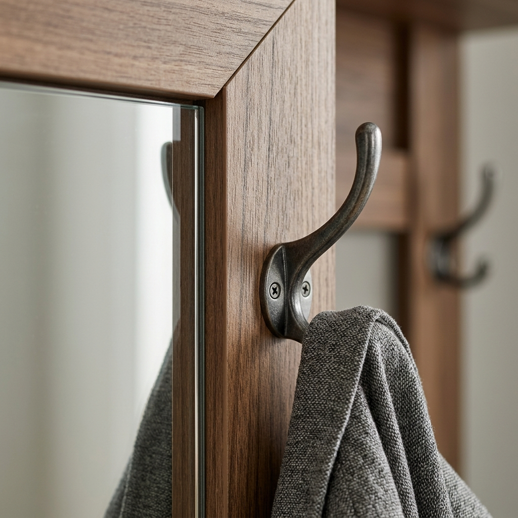Quenzia Entryway Hall Tree with Coat Hooks, Mirror and Shoe Storage - Image 2
