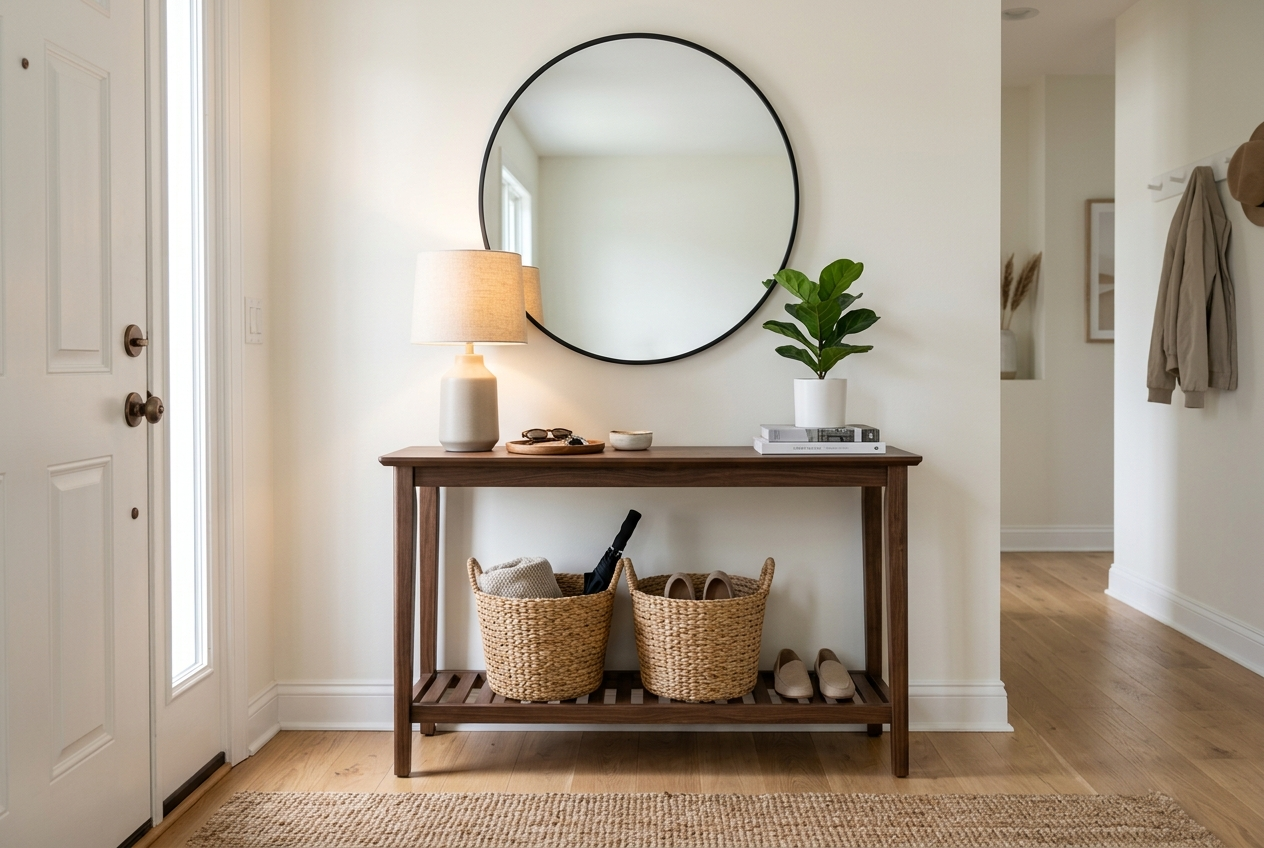 Quenzia Slim Entryway Console Table with Lower Storage Shelf - Image 3