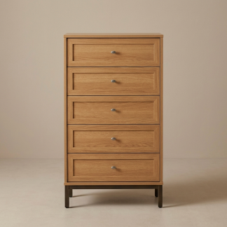 Quenzia 5-Drawer Tall Chest of Drawers for Bedroom Storage