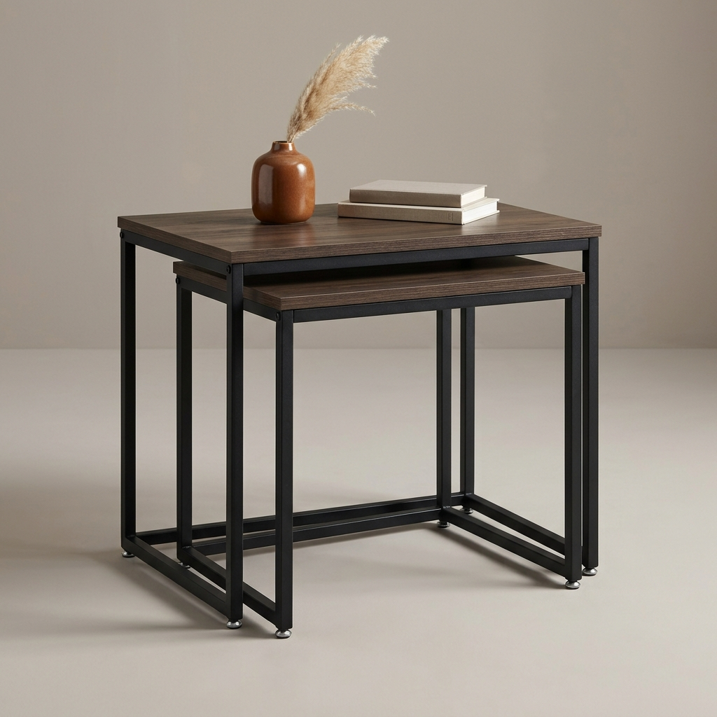 Quenzia Rectangular Nesting End Tables Set of 2 for Living Room