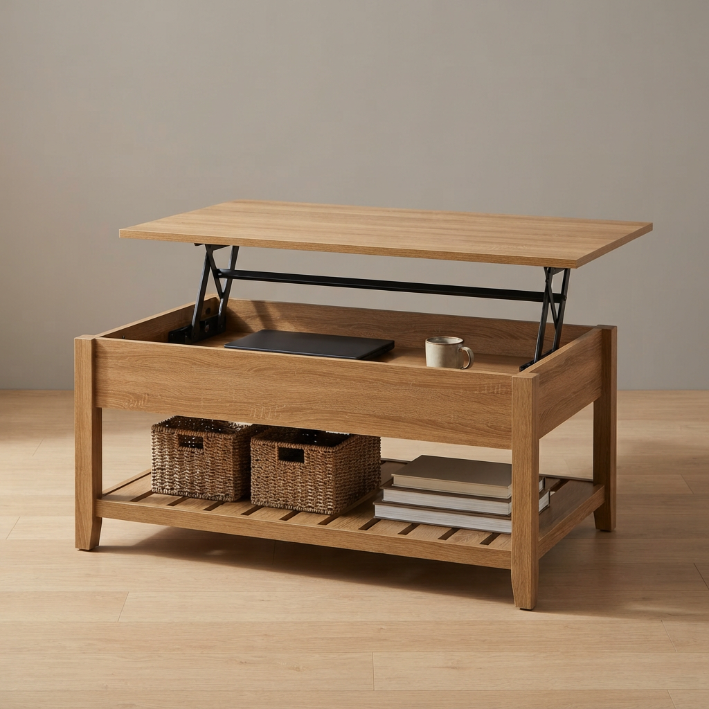 Quenzia Lift-Top Storage Coffee Table with Hidden Compartment