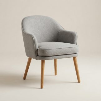 Quenzia Upholstered Accent Chair with Curved Back and Wood Legs