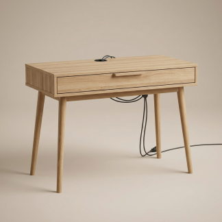 Quenzia Compact Writing Desk with Drawer and Cable Management