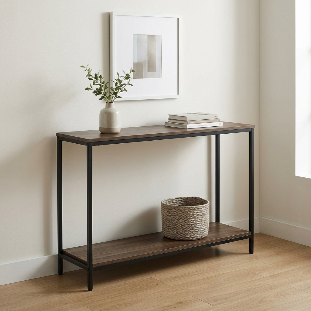 Quenzia Slim Entryway Console Table with Lower Storage Shelf - Image 4
